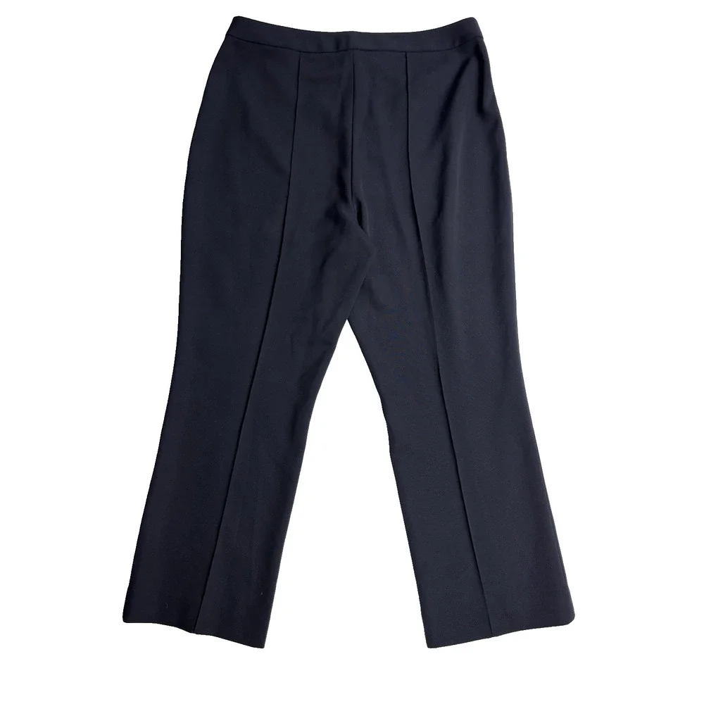 Tory Burch Twill Khaki Pant Navy Front Zip Pintuck Dress Pants Sz 18 Career NWT